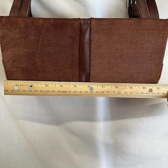Alexis David Brown Boho Corduroy Suede Handbag Purse Small Y2K Grunge Shoulder B - Picture 8 of 14